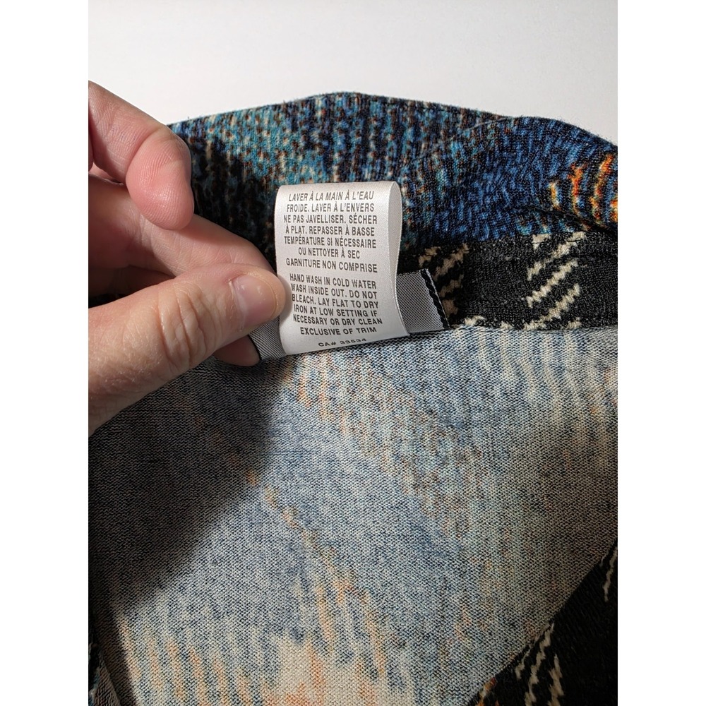 LIBRA GEO PATCHWORK LONG SLEEVE BUTTON WOMENS SHIRT SZ XL style 24039 0526-22 - Picture 13 of 15